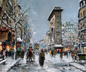 Cityscape Painting - AB porte st denis winter 1 Parisian
